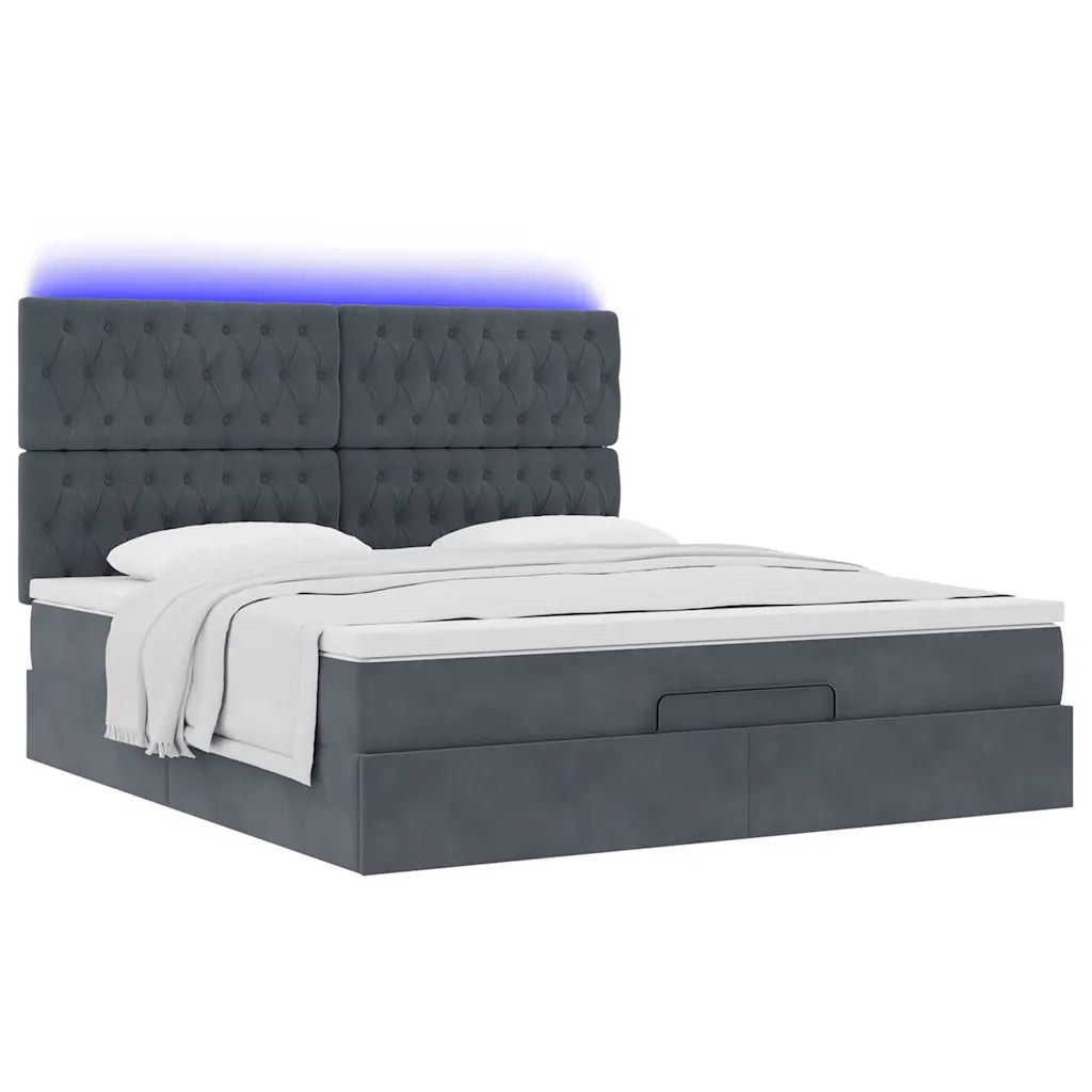 vidaXL Struttura Letto Pouf con Materassi 160x200 cm in Velluto