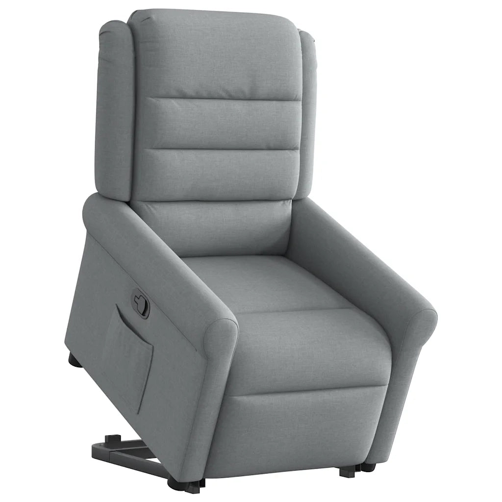 vidaXL Poltrona Alzapersona Reclinabile Grigio Chiaro in Tessuto