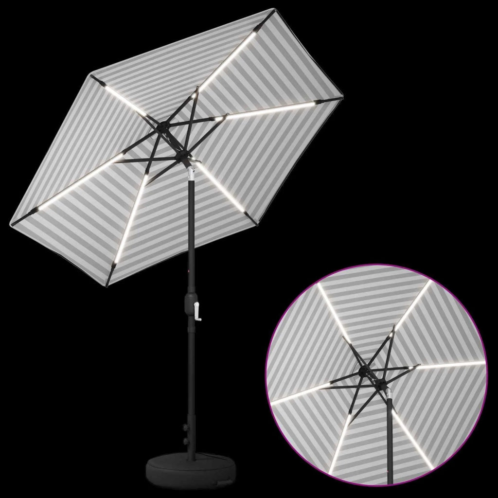 Parasol da Giardino con Luci LED 230 x 230 cm Poliestere 42036256