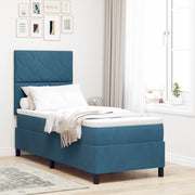 Letto a box con materasso Blu scuro 80x200 cm Velluto
