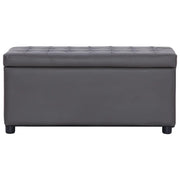 Cassapanca-Panca con Contenitore-Baule 87,5 cm Grigia in Similpelle
