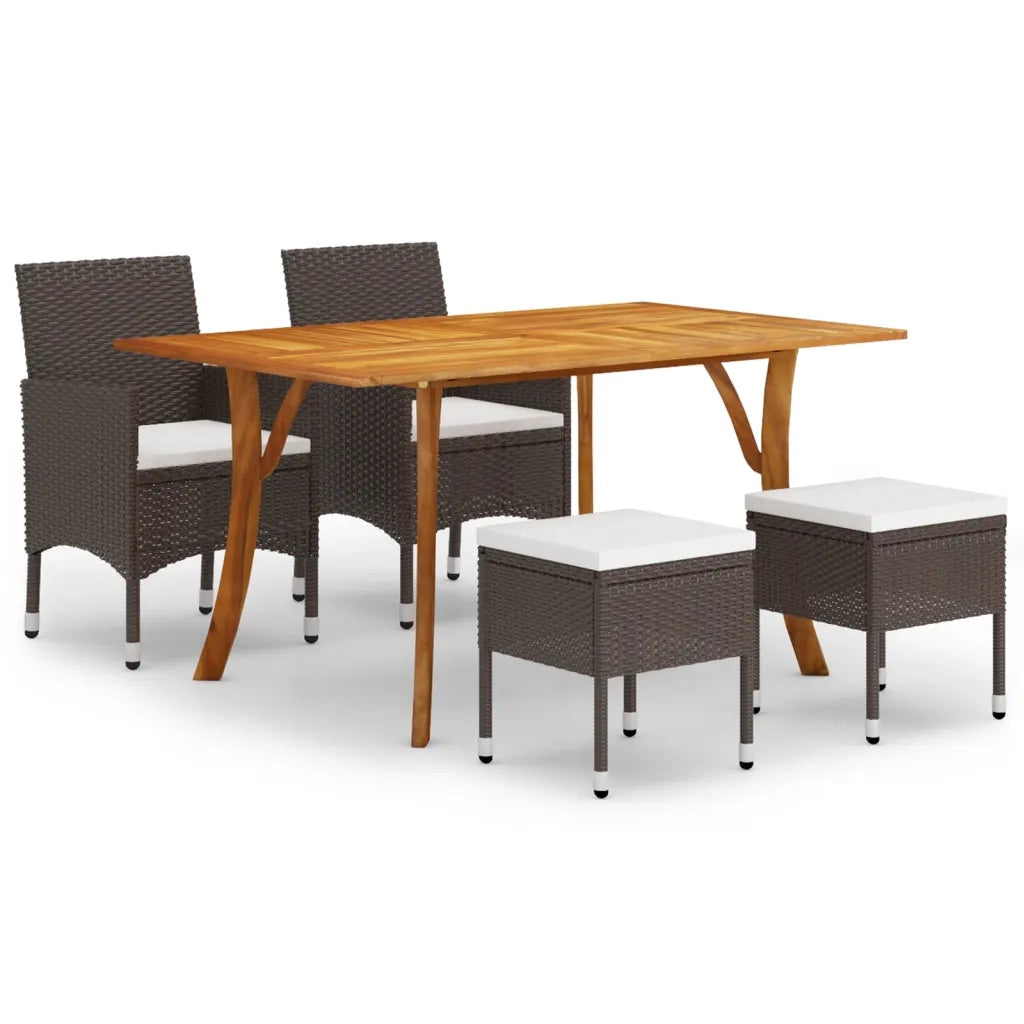 Set Mobili da Pranzo per Giardino 5 pz Marrone cod mxl 69142