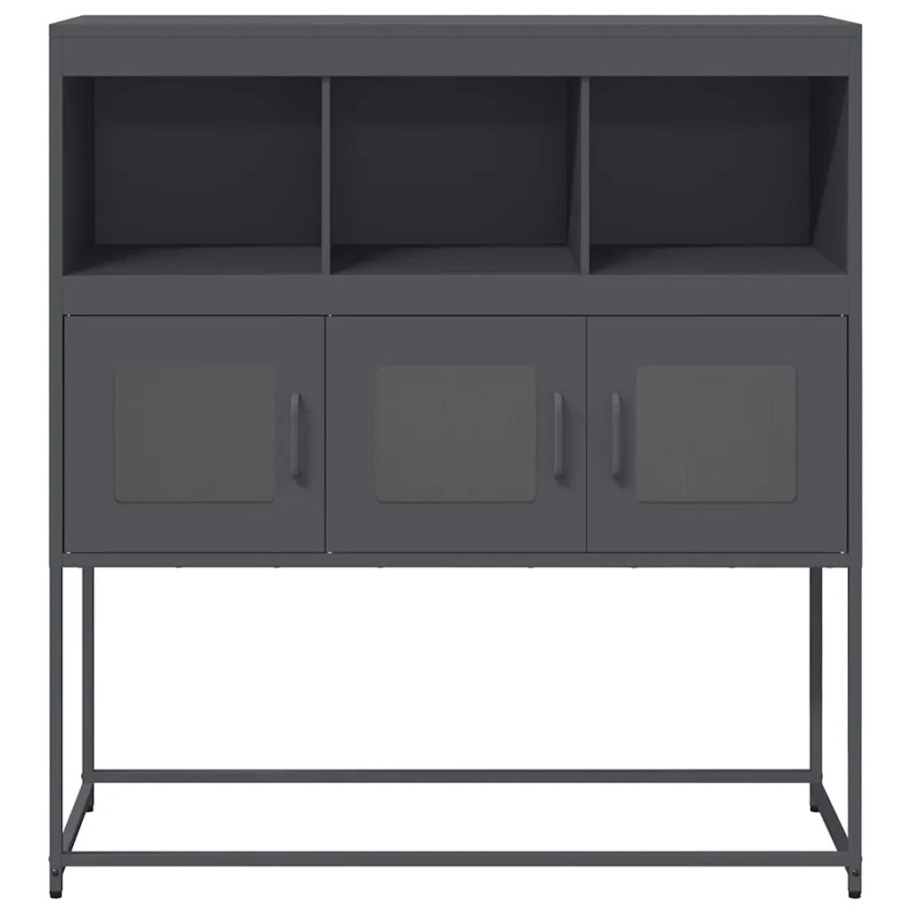 Credenza Antracite 100,5x39x107 cm in Acciaio Laminato a Freddo
