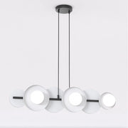 Lampada a sospensione Model in acciaio grigio e vetro