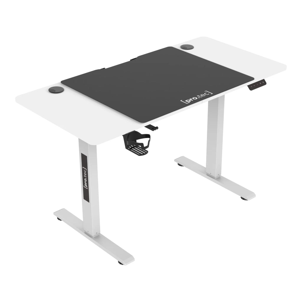 Scrivania/postazione di lavoro regolabile elettricamente in altezza con 4 ruote 120 x 60 cm bianco 03_0009079