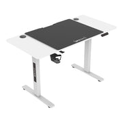 Scrivania/postazione di lavoro regolabile elettricamente in altezza con 4 ruote 120 x 60 cm bianco 03_0009079