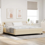 Letto a molle con materasso Crema 200 x 200 cm Tessuto 3341067