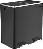 Contenitore di rifiuti per la cucina con 2 cassetti - 60L Differenziazione rifiuti, Nero