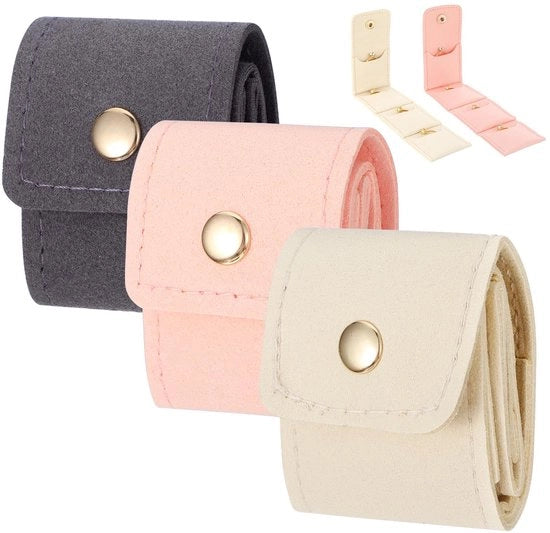 Organizzatore di accessori da toe - 3 pezzi - microfibra - chiusura compatta - protezione contro graffi - 24 x 4,5 cm