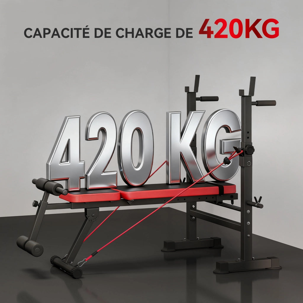 Banca multifunzione per allenamento ¨C Zephmum ¨C 147x109x122cm nero