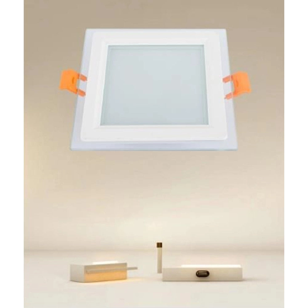 Trade Shop - Pannello Led Incasso Luce 3000k-6500k 9w Quadrato Am-cs-9 Con Bordo Traparente 00670 -