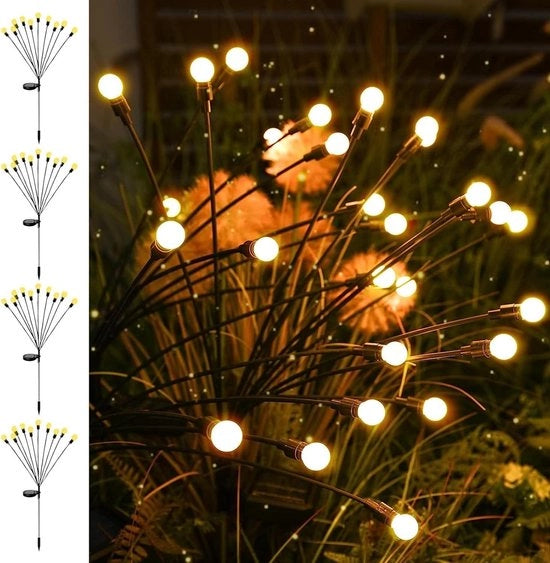 Illuminazione esterna a energia solare - Lampade solari Firefly 4 pezzi 10 led IP65 impermeabili per esterni terrazze balconi sentieri prato