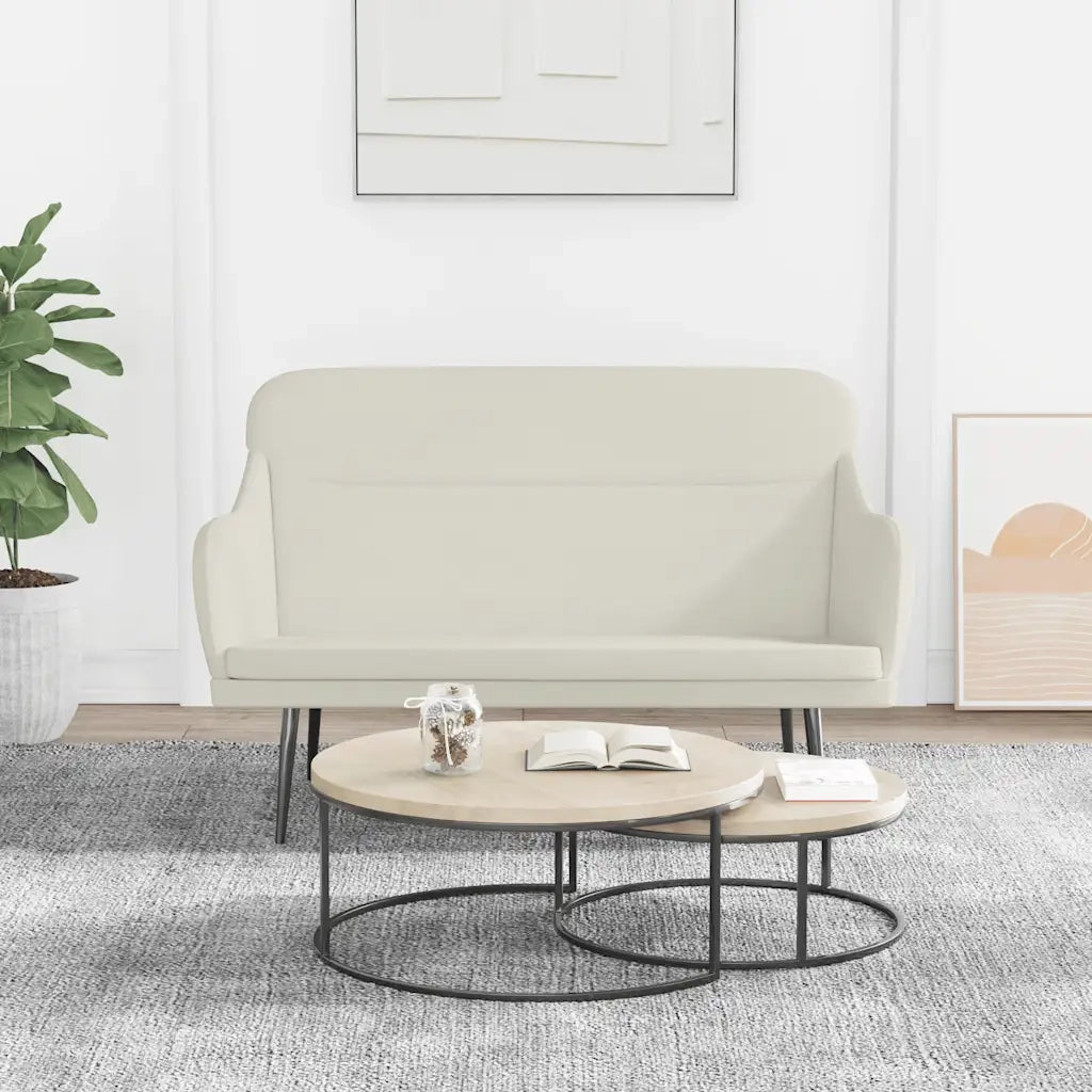 Panca Crema 110x76x80 cm in Velluto CFW3949583