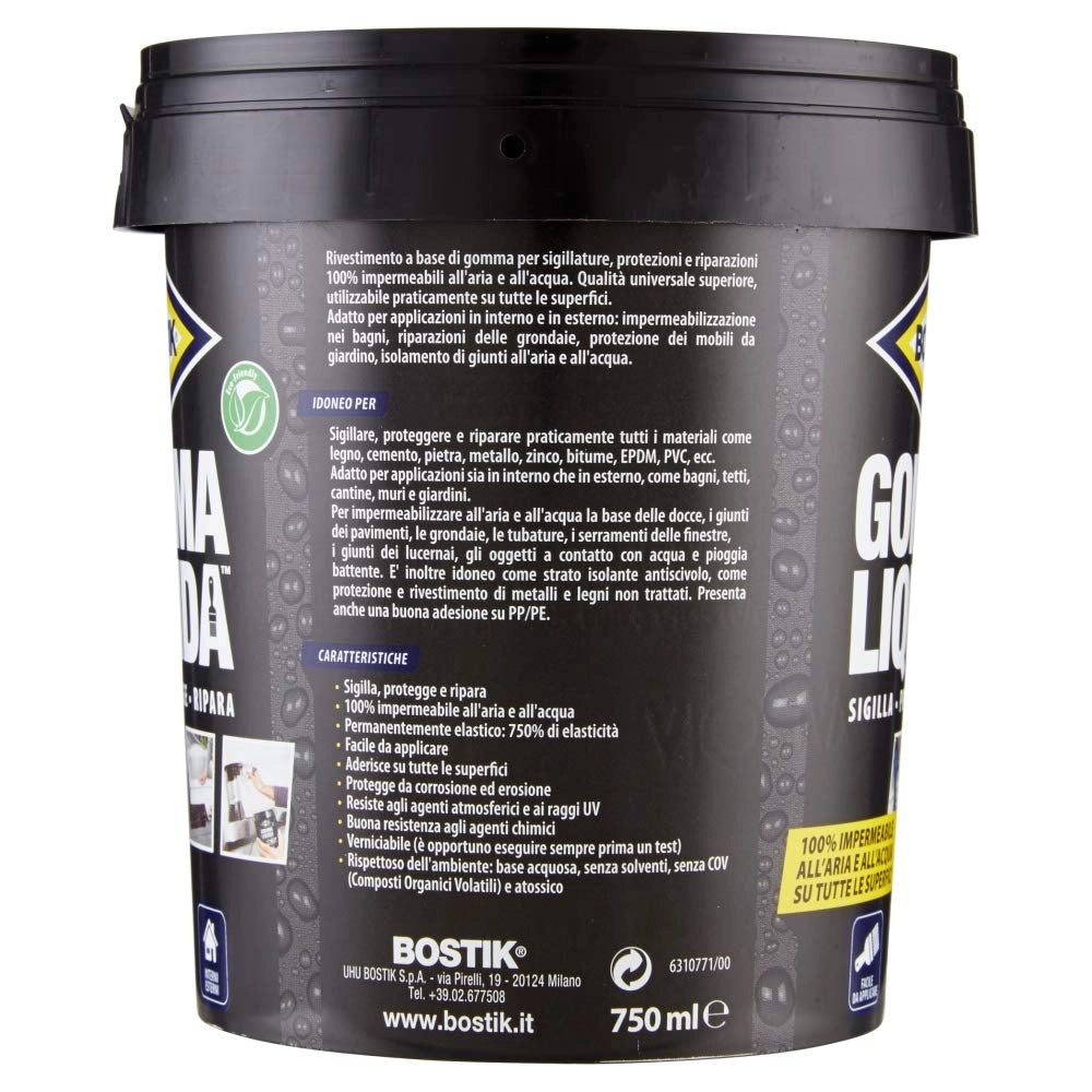 Bostik Gomma Liquida 750 ml Nero