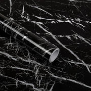 Vinile a specchio autoadesivo in pietra marmo nera 40x300cm - carta adesiva impermeabile per cucina e bagno - decorazione per piano di lavoro in PVC autoadesivo - grana fine - decorazione per bagno e cucina