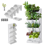 KADAX Vaso da fiori verticale a cascata a 4 moduli con supporto