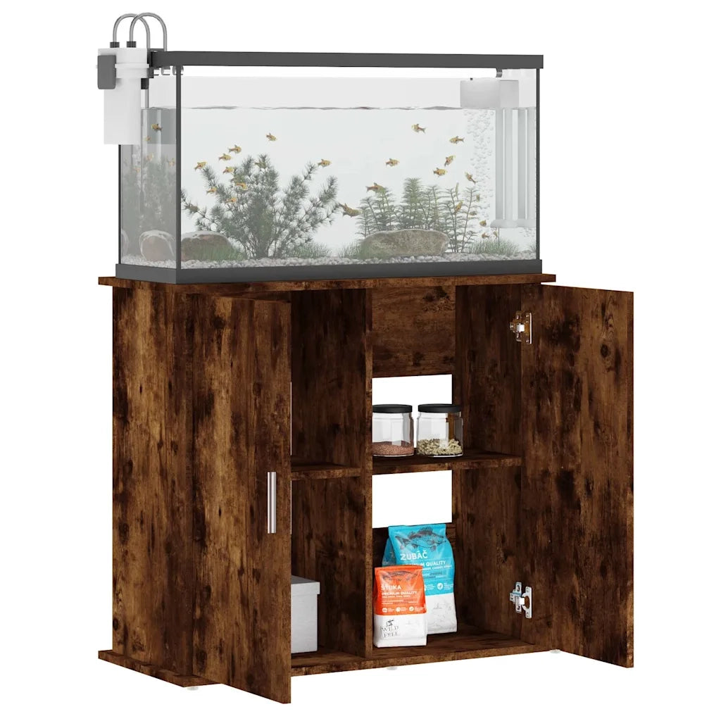 Supporto Acquario 81x36x73 cm in Legno Multistrato Rovere Fumo CFW9165051