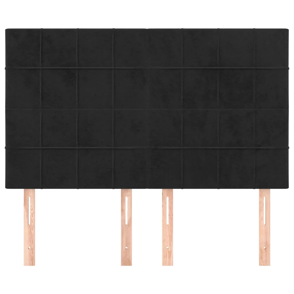 Testiere 4 pz Nere 72x5x78/88 cm in Velluto