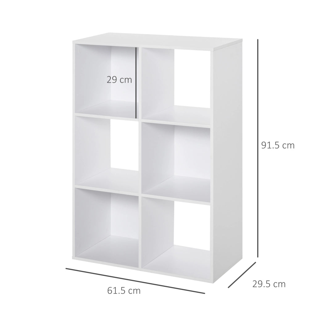 Libreria a Cubi con Ripiani ¨C Zephmum ¨C Legno Bianco 61.5x29.5x91.5 cm