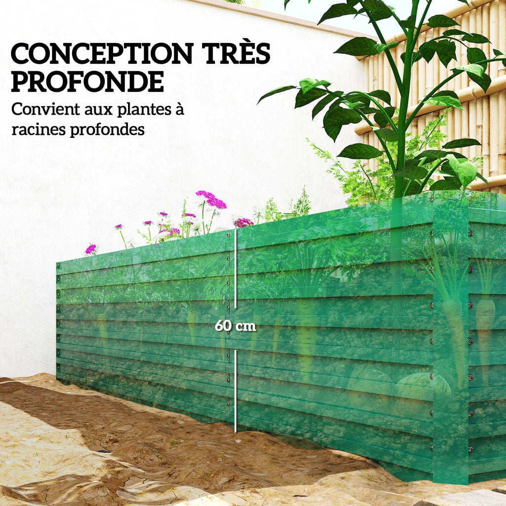 Fioriera Rettangolare da Giardino ¨C Zephmum ¨C Verde 240x120x60cm