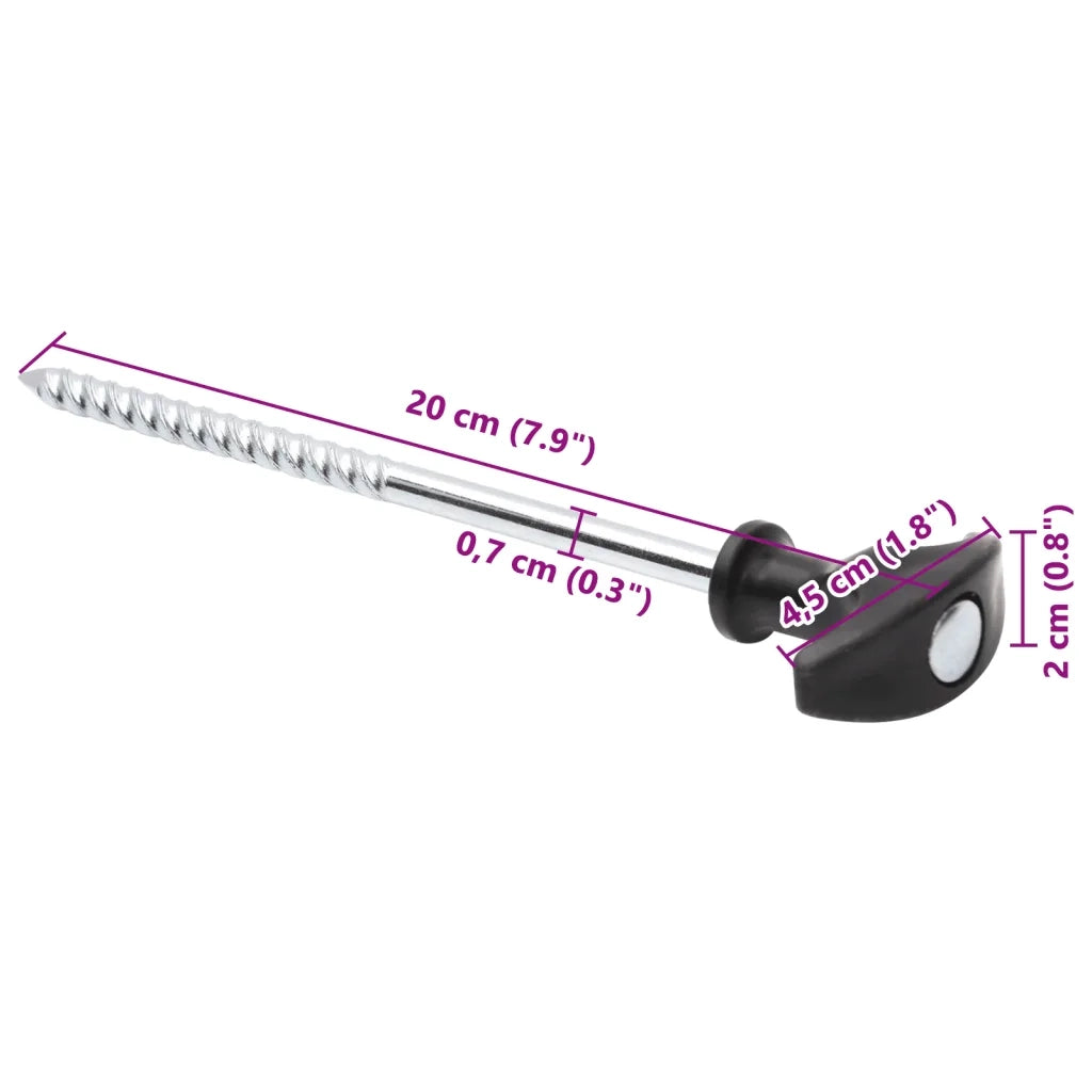 Picchetti per Tenda 12 pz 20 cm Ø7 mm in Acciaio Zincato 4009319