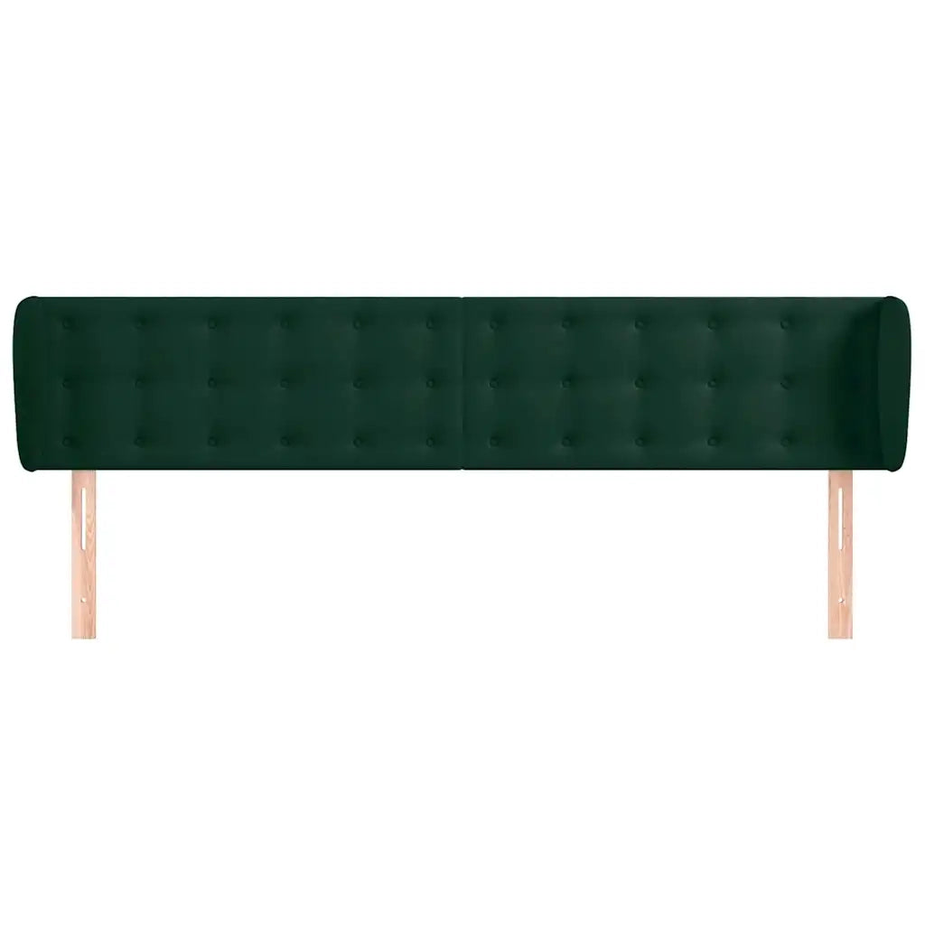 Testiera | Testata ad Orecchio Verde Scuro 183x23x78/88 cm in Velluto