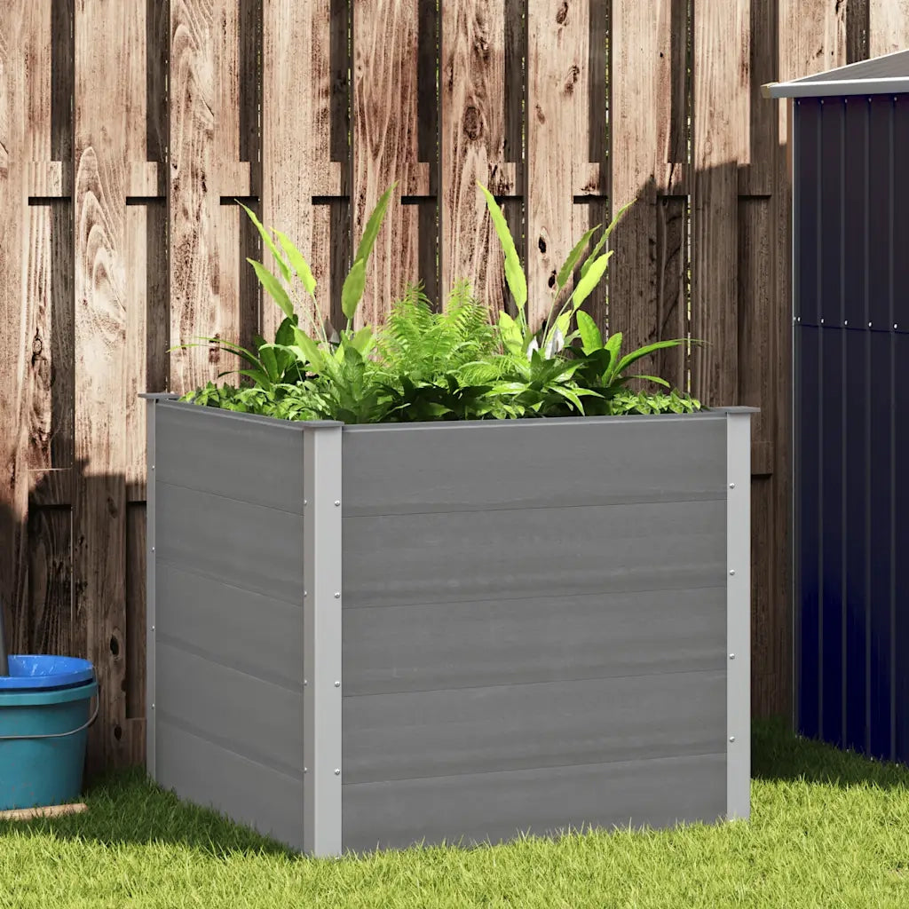 Fioriere | Cassetta per fiori | Letto Rialzato da Giardino in WPC 100x100x91 cm Grigio