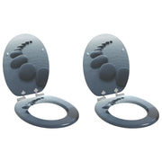 Sedile per toilette con chiusura morbida 2 pcs Grigio