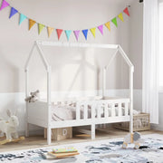 Giroletto Casetta Bambini Bianco 70x140 cm Legno Massello Pino 850714