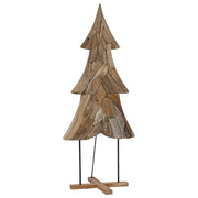 Albero di Natale | Decorazioni natalizie Marrone 181,5 cm Legno massello di teak