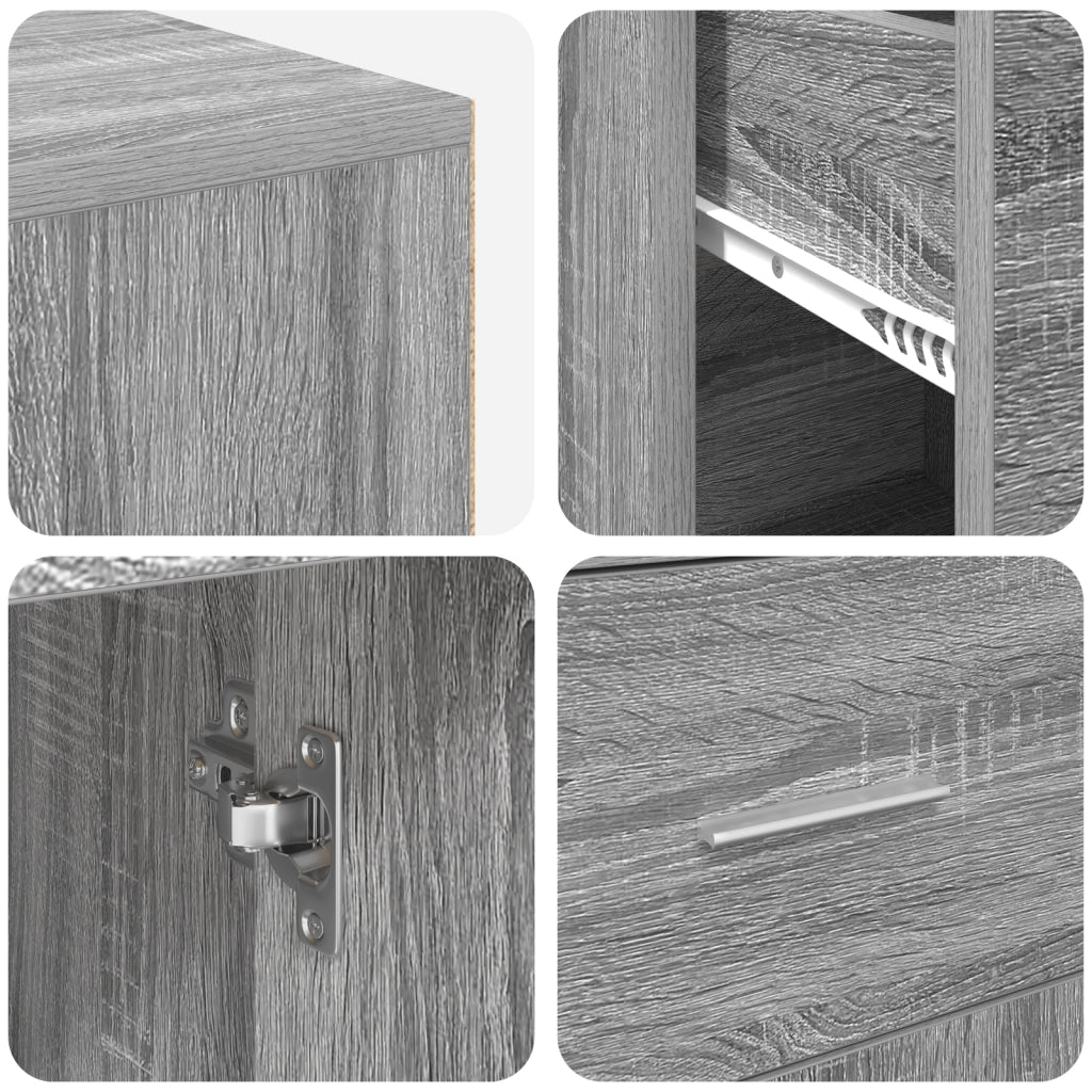 Scrivania Angolare Grigia Sonoma 102x88x75 cm Legno ingegnerizzato