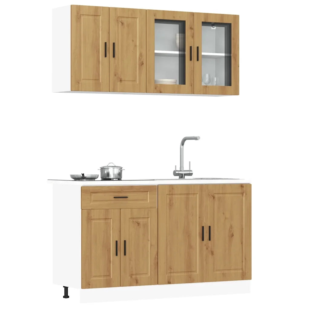 vidaXL Set Mobili da Cucina 4 pz Kalmar Rovere Artigianale Truciolato