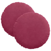 Cuscini per Seduta 2 pz | Cuscini per sedie Rosso Vino ?30 x 13 cm Velluto