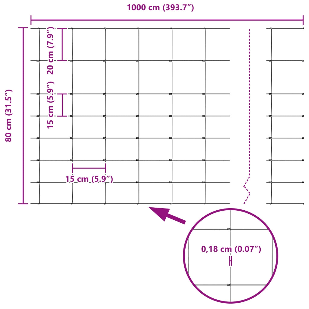 Recinzione da campo 0.8x10 m Acciaio zincato
