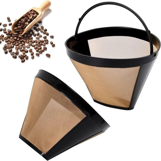 Set di 2 filtri per caffè riciclabili per macchinette da caffè americane