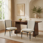 SEDIE Set da 2 pezzi in tessuto beige con gambe regolabili in altezza