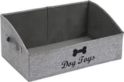Cassa di stoccaggio per articoli per animali, cassa di gioco per cani in canapa, cassa di stoccaggio per giochi per cani pieghevole, colore grigio neve rettangolare