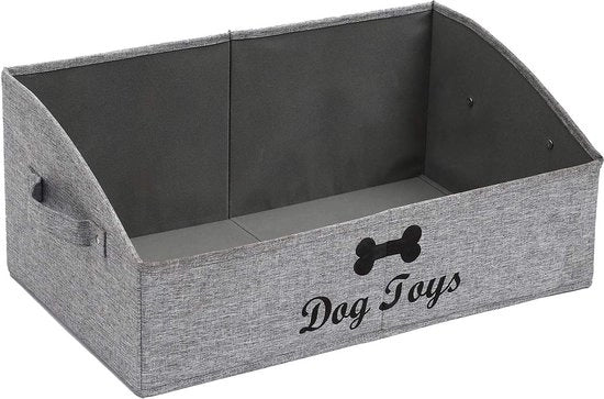 Cassa di stoccaggio per articoli per animali, cassa di gioco per cani in canapa, cassa di stoccaggio per giochi per cani pieghevole, colore grigio neve rettangolare