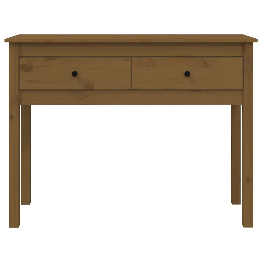 Tavolo Consolle Ambrato 100x35x75 cm in Legno Massello di Pino 814617