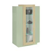 Mobile Espositore Severino, Vetrina 7 Ripiani Made in Italy, 80x38x120.5h cm Verde