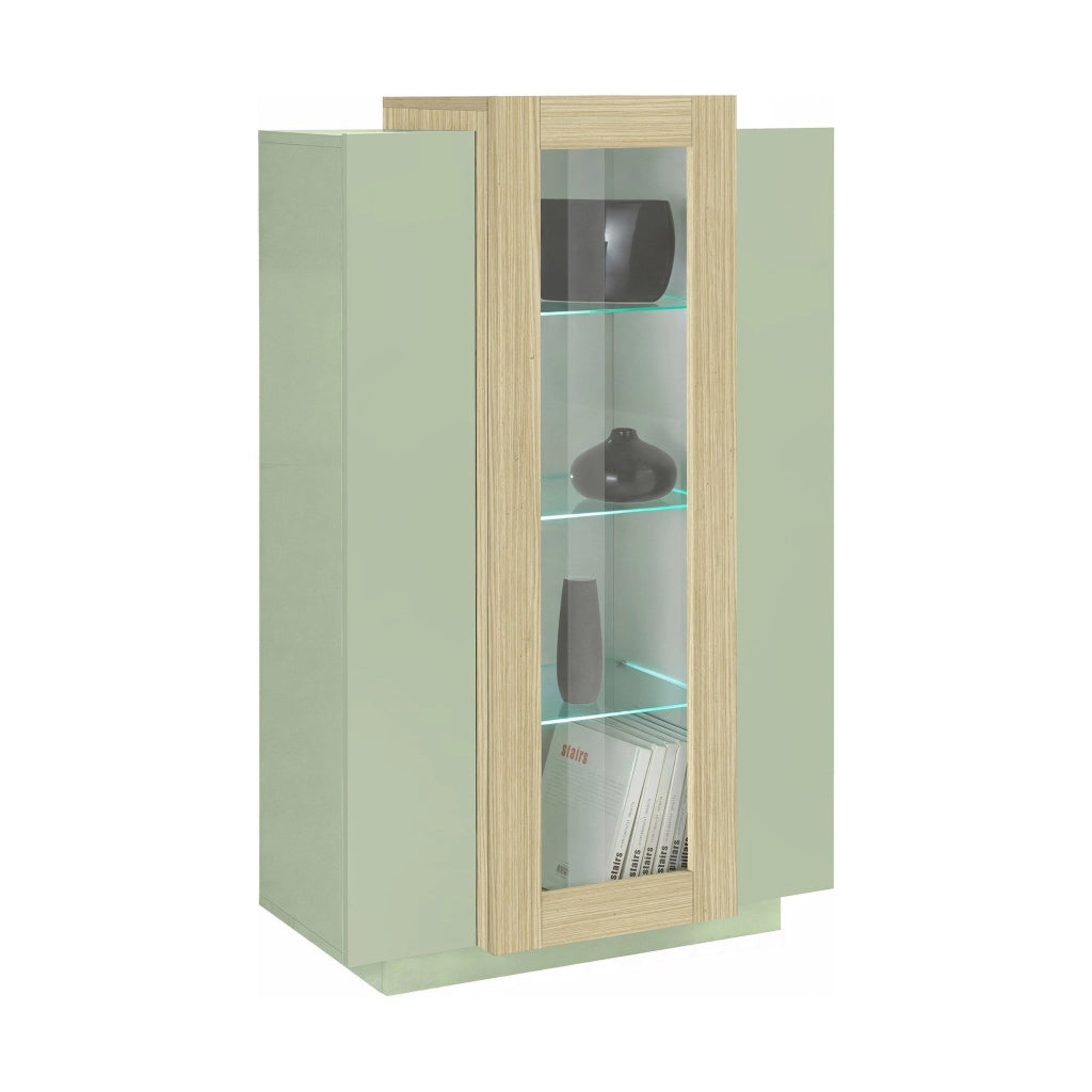Mobile Espositore Severino, Vetrina 7 Ripiani Made in Italy, 80x38x120.5h cm Verde