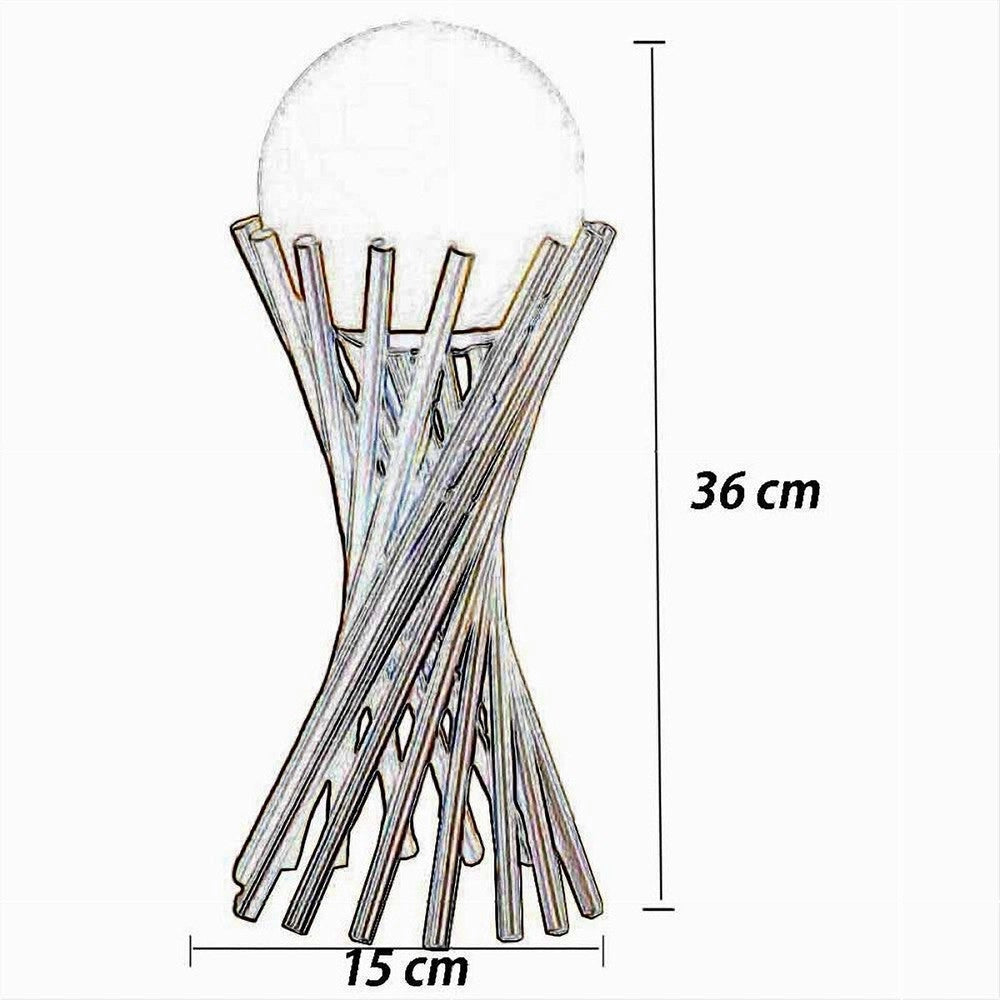Trade Shop - Lampada Da Tavolo Tubolare Minimalista In Metallo Bronzo Con Sfera Vetro G9 D32 -