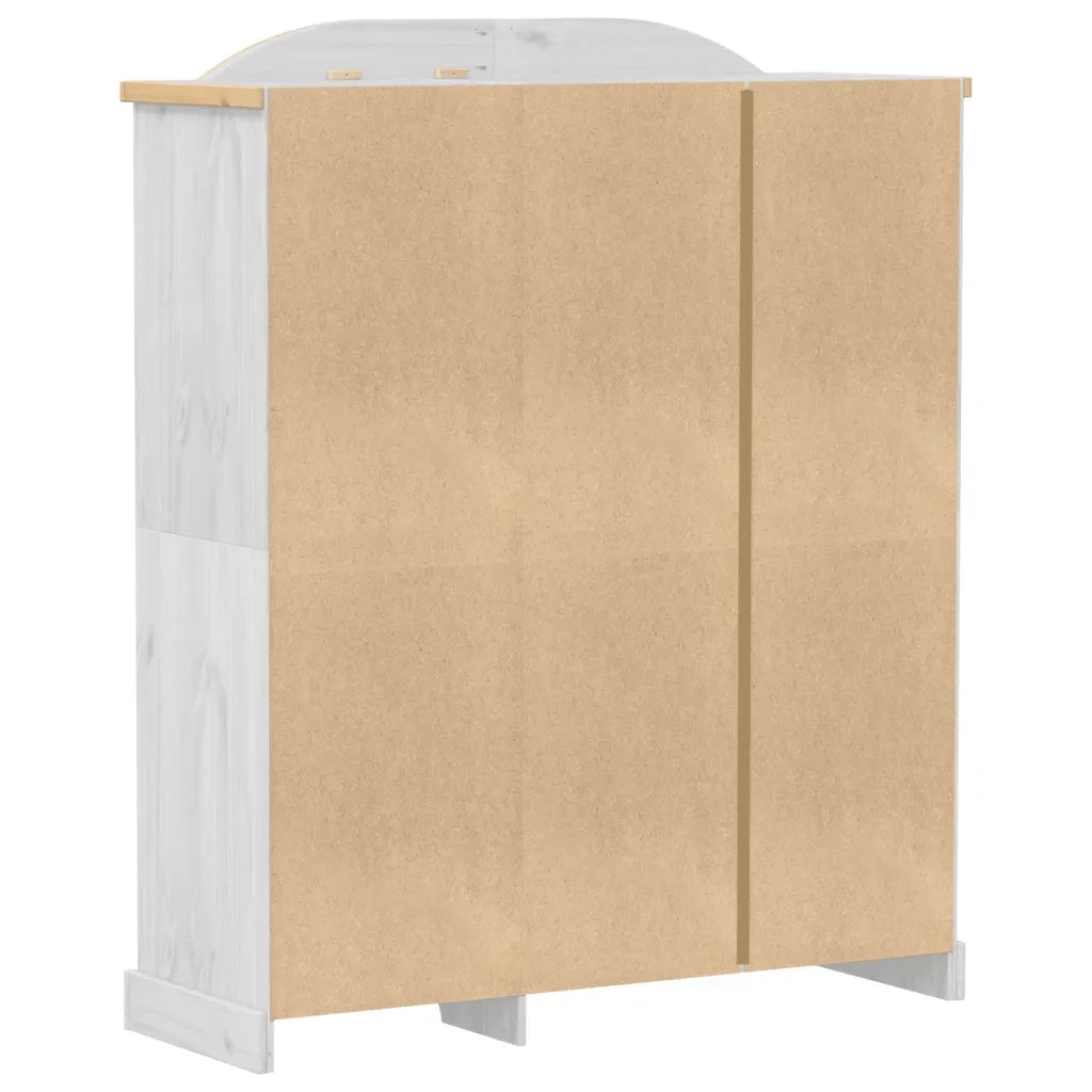 Armadio Corona Bianco 151,5x52x186 cm in Legno Massello di Pino 4012159
