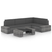 Set di mobili da giardino mobili da esterno 5 pezzi con cuscini resina intrecciata grigia 02_0016406