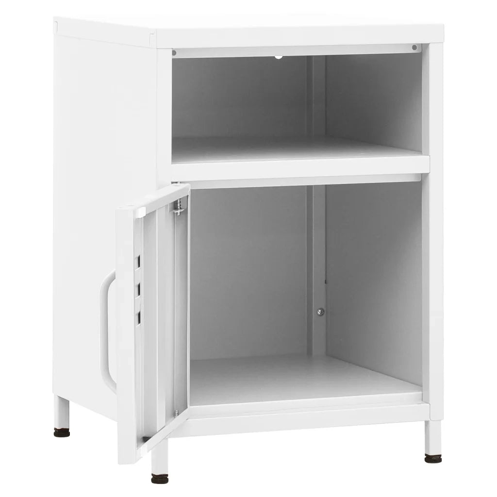Comodino Bianco 35x35x51 cm in Acciaio cod mxl 57358