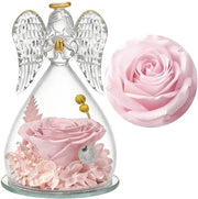 Bench con Fiori di Vetro Permanente, Fiori di Rosa Manufatti a Mano Conservati, Regalo per Donne, Madre, Nonna, Amica per la Festa della Mamma e il Compleanno, Rosa