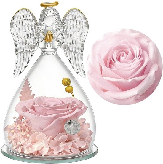 Bench con Fiori di Vetro Permanente, Fiori di Rosa Manufatti a Mano Conservati, Regalo per Donne, Madre, Nonna, Amica per la Festa della Mamma e il Compleanno, Rosa