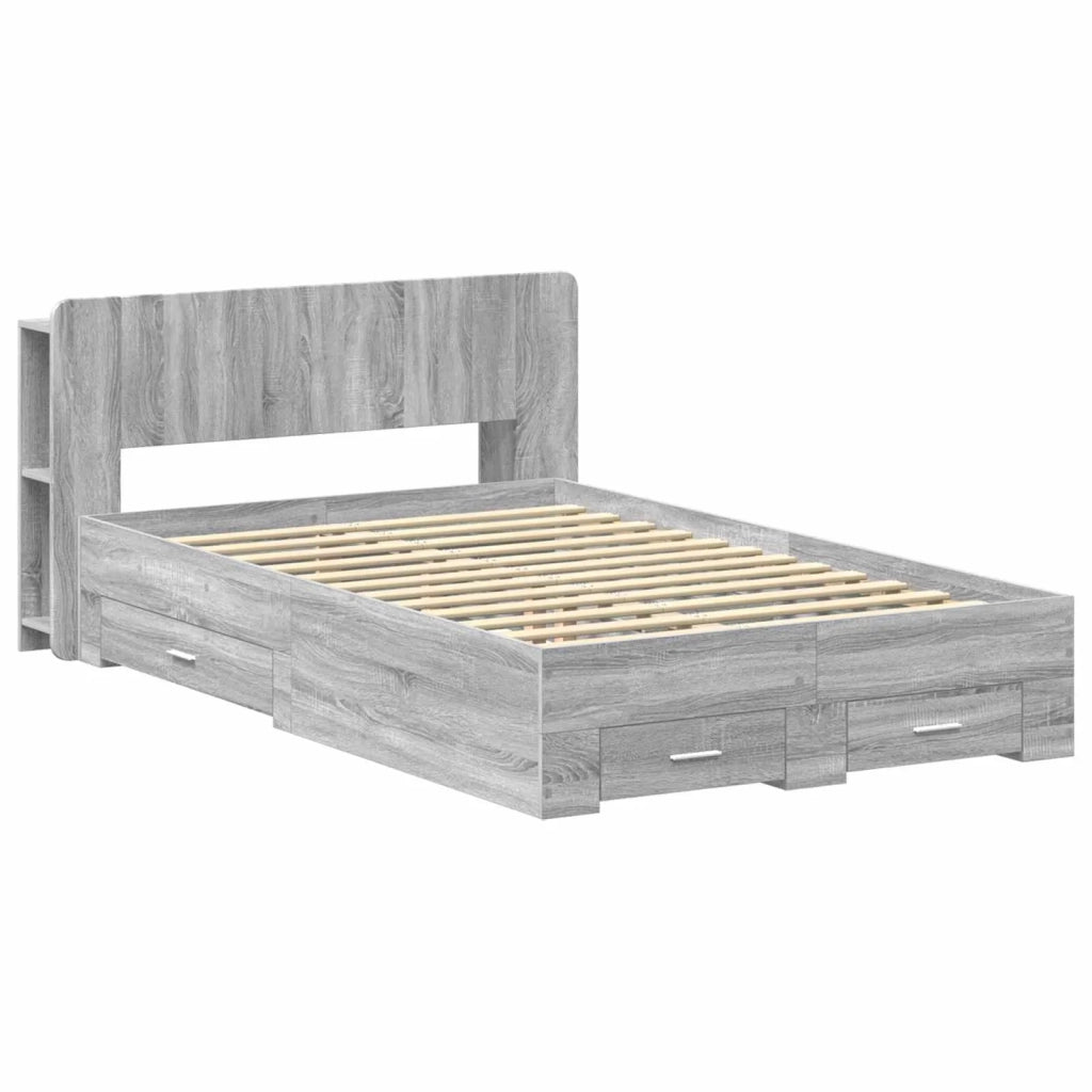 Telaio del letto con storage Sonoma grigio 120 x 190 cm