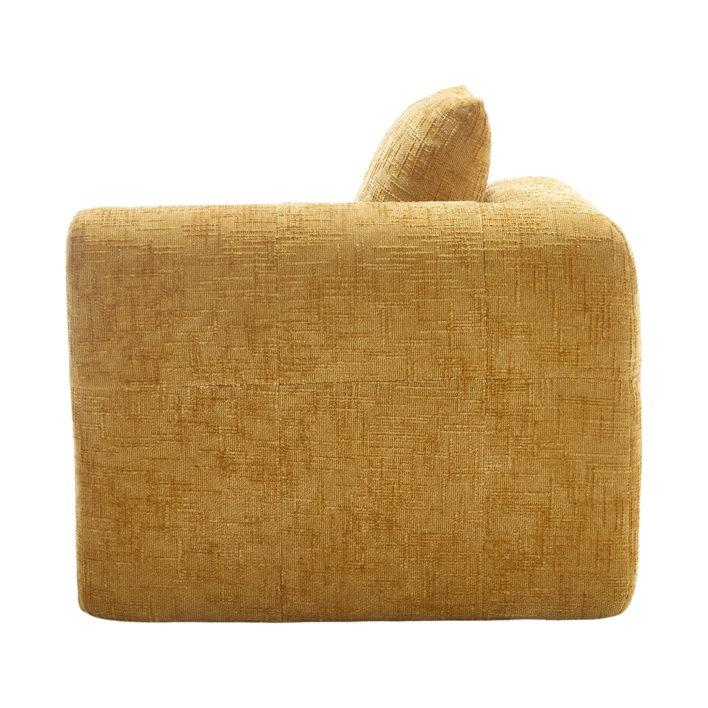 Méridienne Chaise Longue con Cuscino e Tasche Laterali, Design Ergonomico, in Ciniglia, Giallo 158 × 90 × 60 cm
