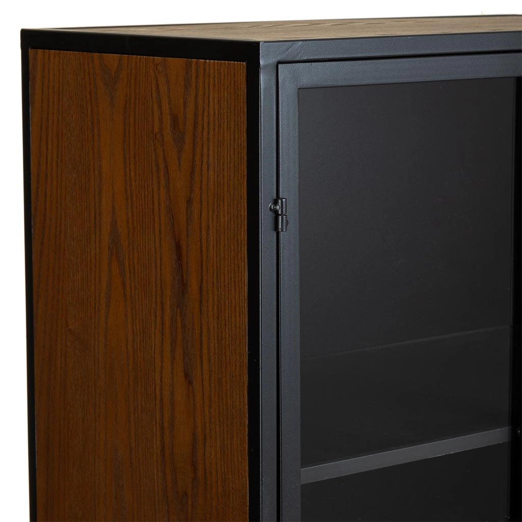 Armadio in legno e metallo marrone 64x35x155h